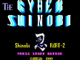 Shinobi title screen for Sega Master System